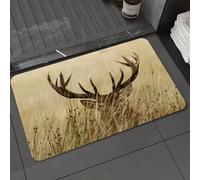 DALEXHM Microfibre Bath Mat, Door Mat, Pet Mat,Bathroom Rug Machine Washable,Non-slip,Super absorbent,Extra Soft,Whitetail deer fawn in the wilderness stag in rural hunting theme of ca,16x24in