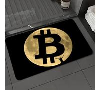 DALEXHM Microfibre Bath Mat, Door Mat, Pet Mat,Bathroom Rug Machine Washable,Non-slip,Super absorbent,Extra Soft,The symbolic vision of Bitcoin under the moon Bitcoin contains digital currenc,24x39in