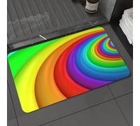 DALEXHM Microfibre Bath Mat, Door Mat, Pet Mat,Bathroom Rug Machine Washable,Non-slip,Super absorbent,Extra Soft,Rainbow, rainbow colored semicircles becoming more and more,24x39in