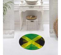 DALEXHM Microfibre Bath Mat, Door Mat, Pet Mat,Bathroom Rug Machine Washable,Non-slip,Super absorbent,Extra Soft,Jamaican,Triangular Polygon Design Abstract Flag Geometric National Symbol,Mul,24x24in
