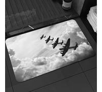 DALEXHM Microfibre Bath Mat, Door Mat, Pet Mat,Bathroom Rug Machine Washable,Non-slip,Super absorbent,Extra Soft,Airplane,Retro Image of Lancaster Bomber Jets from Battle Roya,24x39in