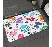 DALEXHM Microfibre Bath Mat, Door Mat, Pet Mat,Bathroom Rug Machine Washable,Non-slip,Super absorbent,Extra Soft,Set of Humanoids on the Street Flat Geometric Character Design,20x31in