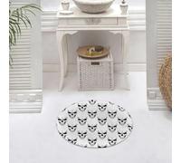 DALEXHM Microfibre Bath Mat, Door Mat, Pet Mat,Bathroom Rug Machine Washable,Non-slip,Super absorbent,Extra Soft,Black and white vector skull seamless background pattern with an evil looking,24x24in