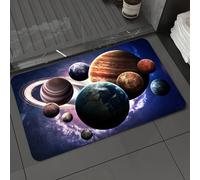 DALEXHM Microfibre Bath Mat, Door Mat, Pet Mat,Bathroom Rug Machine Washable,Non-slip,Super absorbent,Extra Soft,The universe of multiple planets in the starry sky, various planets around the,16x24in