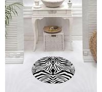 DALEXHM Microfibre Bath Mat, Door Mat, Pet Mat,Bathroom Rug Machine Washable,Non-slip,Super absorbent,Extra Soft,Symmetrical black and white zebra stripes art,24x24in