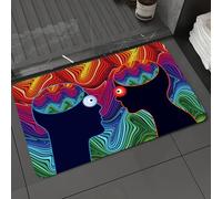 DALEXHM Microfibre Bath Mat, Door Mat, Pet Mat,Bathroom Rug Machine Washable,Non-slip,Super absorbent,Extra Soft,Psychedelic, crazy in lovers Ro, machine washable bath mat,20x31in