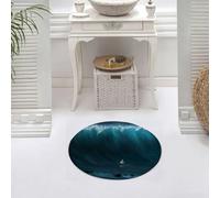 DALEXHM Microfibre Bath Mat, Door Mat, Pet Mat,Bathroom Rug Machine Washable,Non-slip,Super absorbent,Extra Soft,Ocean, small boat caught by a big wave sea storm tsunami marine theme,24x24in