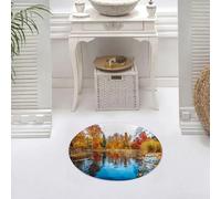 DALEXHM Microfibre Bath Mat, Door Mat, Pet Mat,Bathroom Rug Machine Washable,Non-slip,Super absorbent,Extra Soft,The garden with autumn leaves reflecting in the water and the still water with,24x24in