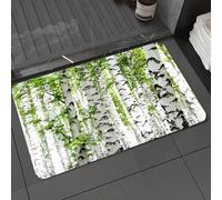 DALEXHM Microfibre Bath Mat, Door Mat, Pet Mat,Bathroom Rug Machine Washable,Non-slip,Super absorbent,Extra Soft,oodland,Birch Trees in The Forest Summertime Wildlife Nature Themed ating Pict,20x31in