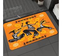 DALEXHM Microfibre Bath Mat, Door Mat, Pet Mat,Bathroom Rug Machine Washable,Non-slip,Super absorbent,Extra Soft,African nations Set,Native African Dancer Figures with Pol,24x39in