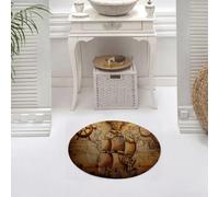 DALEXHM Microfibre Bath Mat, Door Mat, Pet Mat,Bathroom Rug Machine Washable,Non-slip,Super absorbent,Extra Soft,Ocean sailing, a weathered map with sailing boat, compass rose and magnifying,24x24in