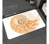 DALEXHM Microfibre Bath Mat, Door Mat, Pet Mat,Bathroom Rug Machine Washable,Non-slip,Super absorbent,Extra Soft,Sacred geometry decor, nautilus shell shows the chambers in distance curves he,24x39in