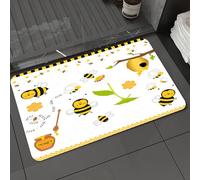 DALEXHM Microfibre Bath Mat, Door Mat, Pet Mat,Bathroom Rug Machine Washable,Non-slip,Super absorbent,Extra Soft,Cartoon, bee, and honey element decorations,16x24in