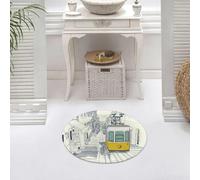 DALEXHM Microfibre Bath Mat, Door Mat, Pet Mat,Bathroom Rug Machine Washable,Non-slip,Super absorbent,Extra Soft,Vector illustration of the street drawn in sketch style. Quiet street in Lisbo,24x24in