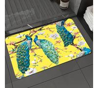 DALEXHM Microfibre Bath Mat, Door Mat, Pet Mat,Bathroom Rug Machine Washable,Non-slip,Super absorbent,Extra Soft,peacock lover blooming Sakura trees white magnolia flowers Japanese Sakura fes,20x31in