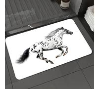 DALEXHM Microfibre Bath Mat, Door Mat, Pet Mat,Bathroom Rug Machine Washable,Non-slip,Super absorbent,Extra Soft,Animal, a bold spotted horse with a flowing mane, captures the nature of freed,24x39in