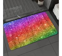 DALEXHM Microfibre Bath Mat, Door Mat, Pet Mat,Bathroom Rug Machine Washable,Non-slip,Super absorbent,Extra Soft,Colorful, rainbow, gradient, plaid,16x24in