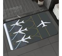 DALEXHM Microfibre Bath Mat, Door Mat, Pet Mat,Bathroom Rug Machine Washable,Non-slip,Super absorbent,Extra Soft,Three planes docked on jet bridges and a taxiway highlight airport operations,24x39in