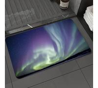 DALEXHM Microfibre Bath Mat, Door Mat, Pet Mat,Bathroom Rug Machine Washable,Non-slip,Super absorbent,Extra Soft,Northern lights aurora borealis in the night sky over beautiful frozen lake la,16x24in