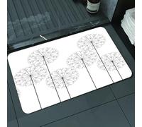 DALEXHM Microfibre Bath Mat, Door Mat, Pet Mat,Bathroom Rug Machine Washable,Non-slip,Super absorbent,Extra Soft,Floral,Modern Hand Drawn Digital Flower Dandelions Botanic Plants Nature Artwo,16x24in