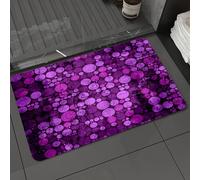 DALEXHM Microfibre Bath Mat, Door Mat, Pet Mat,Bathroom Rug Machine Washable,Non-slip,Super absorbent,Extra Soft,Art purple dots, purple circles of various sizes, dynamic design overlapping o,24x39in