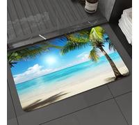DALEXHM Microfibre Bath Mat, Door Mat, Pet Mat,Bathroom Rug Machine Washable,Non-slip,Super absorbent,Extra Soft,Tropical beach, resort style decoration of coconut trees on the seaside,16x24in