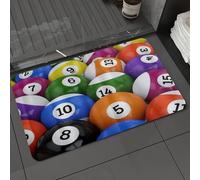DALEXHM Microfibre Bath Mat, Door Mat, Pet Mat,Bathroom Rug Machine Washable,Non-slip,Super absorbent,Extra Soft,The stacked image of multi-color numbered billiard balls,24x39in