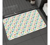 DALEXHM Microfibre Bath Mat, Door Mat, Pet Mat,Bathroom Rug Machine Washable,Non-slip,Super absorbent,Extra Soft, Retro Style Fruit Illustration Teen Childish Midlife,24x39in
