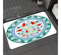 DALEXHM Microfibre Bath Mat, Door Mat, Pet Mat,Bathroom Rug Machine Washable,Non-slip,Super absorbent,Extra Soft,Flower ations,Historical Traditional Medieval Turkish Ornate Tulip Fl,20x31in