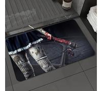 DALEXHM Microfibre Bath Mat, Door Mat, Pet Mat,Bathroom Rug Machine Washable,Non-slip,Super absorbent,Extra Soft,The bloody axe-wielder beneath the Gothic skirt,24x39in
