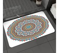 DALEXHM Microfibre Bath Mat, Door Mat, Pet Mat,Bathroom Rug Machine Washable,Non-slip,Super absorbent,Extra Soft,Mandala Decor,Vintage Moroccan Sacred Hidden Mean Ritual Belief Diagram with N,20x31in