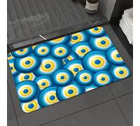 DALEXHM Microfibre Bath Mat, Door Mat, Pet Mat,Bathroom Rug Machine Washable,Non-slip,Super absorbent,Extra Soft,Vector background of evil eye - Turkish amulet (nazar boncuu),24x39in