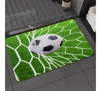 DALEXHM Microfibre Bath Mat, Door Mat, Pet Mat,Bathroom Rug Machine Washable,Non-slip,Super absorbent,Extra Soft,close-up shot of a football entering the net,20x31in