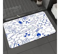 DALEXHM Microfibre Bath Mat, Door Mat, Pet Mat,Bathroom Rug Machine Washable,Non-slip,Super absorbent,Extra Soft,Chemical doodles on school squared paper,24x39in