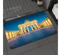 DALEXHM Microfibre Bath Mat, Door Mat, Pet Mat,Bathroom Rug Machine Washable,Non-slip,Super absorbent,Extra Soft,Travel decoration, classic view of the famous Brandenburg Gate, Germany, symbo,20x31in
