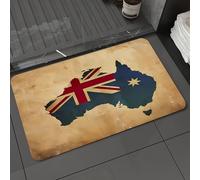 DALEXHM Microfibre Bath Mat, Door Mat, Pet Mat,Bathroom Rug Machine Washable,Non-slip,Super absorbent,Extra Soft,The weathered map of Australia superimposed with the Australian flag, evoking,20x31in