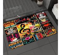 DALEXHM Microfibre Bath Mat, Door Mat, Pet Mat,Bathroom Rug Machine Washable,Non-slip,Super absorbent,Extra Soft,Visual Ode to the Rhythms of Life The Melodic Tapestry of Music Passions - 副本,24x39in