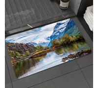 DALEXHM Microfibre Bath Mat, Door Mat, Pet Mat,Bathroom Rug Machine Washable,Non-slip,Super absorbent,Extra Soft,Beautiful Nature Norway natural landscape.,16x24in
