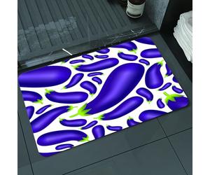 DALEXHM Microfibre Bath Mat, Door Mat, Pet Mat,Bathroom Rug Machine Washable,Non-slip,Super absorbent,Extra Soft,Eggplant,Delicious Aubergines in Abstract Representaiton Fresh Dish Healty Foo,24x39in