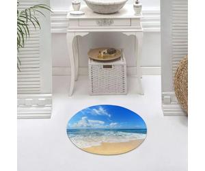 DALEXHM Microfibre Bath Mat, Door Mat, Pet Mat,Bathroom Rug Machine Washable,Non-slip,Super absorbent,Extra Soft,Ocean, waves and golden paradise beach with sky sun endless summer,24x24in