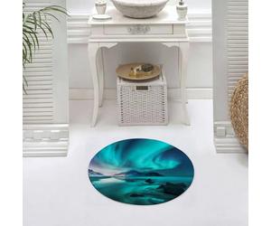 DALEXHM Microfibre Bath Mat, Door Mat, Pet Mat,Bathroom Rug Machine Washable,Non-slip,Super absorbent,Extra Soft,Aurora. Northern lights in Lofoten islands Norway. Sky with polar lights stars,24x24in