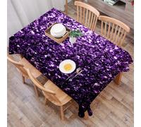 DALEXHM Table Cloth Wipe Clean Rectangular, wipeable tablecloths,Dining Table Cover for Kitchen Outdoor Garden Table,Glittering purple sequins texture, dense purple sequins pattern, fashion,54x72 in