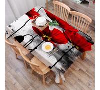 DALEXHM Table Cloth Wipe Clean Rectangular, wipeable tablecloths,Dining Table Cover for Kitchen Outdoor Garden Table,Red poppy art, red poppy flowers with strong colors stand out on white ba,54x72 in