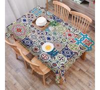 DALEXHM Table Cloth Wipe Clean Rectangular, wipeable tablecloths,Dining Table Cover for Kitchen Outdoor Garden Table,Mosaic Theme Mosaic Ceramic View Moroccan Tile Tradi Actions,54x72 in