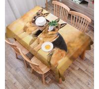 DALEXHM Table Cloth Wipe Clean Rectangular, wipeable tablecloths,Dining Table Cover for Kitchen Outdoor Garden Table,Animals, two majestic German shepherds standing in the sun,54x72 in