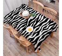 DALEXHM Table Cloth Wipe Clean Rectangular, wipeable tablecloths,Dining Table Cover for Kitchen Outdoor Garden Table,Zebra skin pattern design.Wildlife fur skin design illustration.,54x72 in