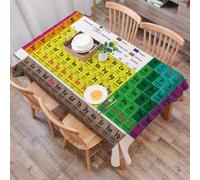 DALEXHM Table Cloth Wipe Clean Rectangular, wipeable tablecloths,Dining Table Cover for Kitchen Outdoor Garden Table,Periodic table of elements, a comprehensive chart with color classificati,54x72 in