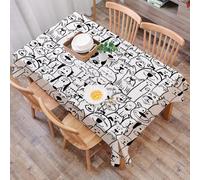 DALEXHM Table Cloth Wipe Clean Rectangular, wipeable tablecloths,Dining Table Cover for Kitchen Outdoor Garden Table,Doodle, collection of dogs and cats cute animals, fun happy we,54x72 in