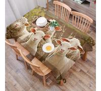 DALEXHM Table Cloth Wipe Clean Rectangular, wipeable tablecloths,Dining Table Cover for Kitchen Outdoor Garden Table,group of comfortable sheep in the countryside，Sheep in Natural Landscapes,54x72 in