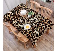 DALEXHM Table Cloth Wipe Clean Rectangular, wipeable tablecloths,Dining Table Cover for Kitchen Outdoor Garden Table,Leopard Pattern, Jaguar Pattern, Animal Fur,54x72 in